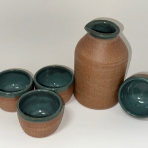 Sake set – Brown and teal