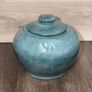 Lidded jar – Blue mottled