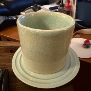 Planter set – Aqua crackle