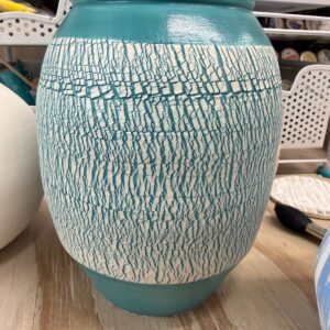 Vase – Teal crackle